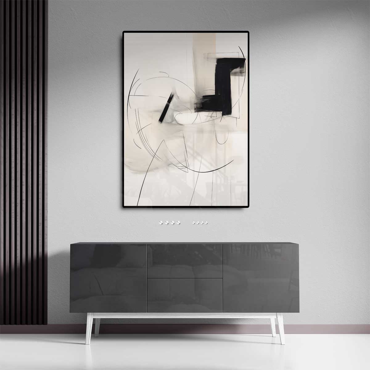 Spel van Lijnen en Vormen Kunstwerk-canvas-dibond-plexiglas-wanddecoratie-WallArtistic