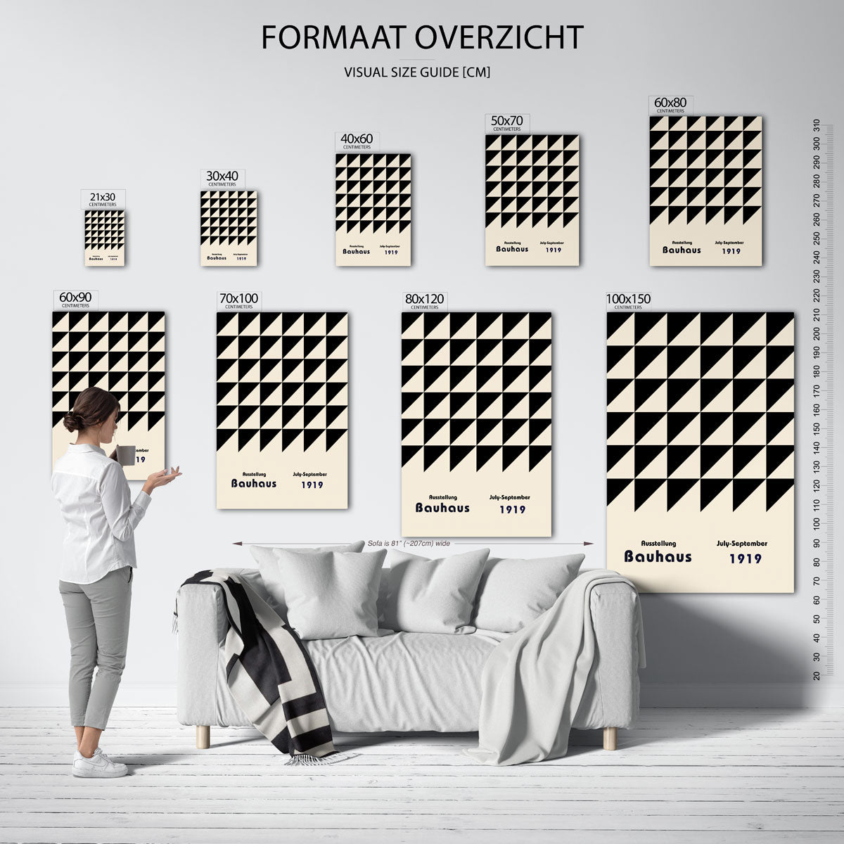 Driehoekpatroon en tekst Poster