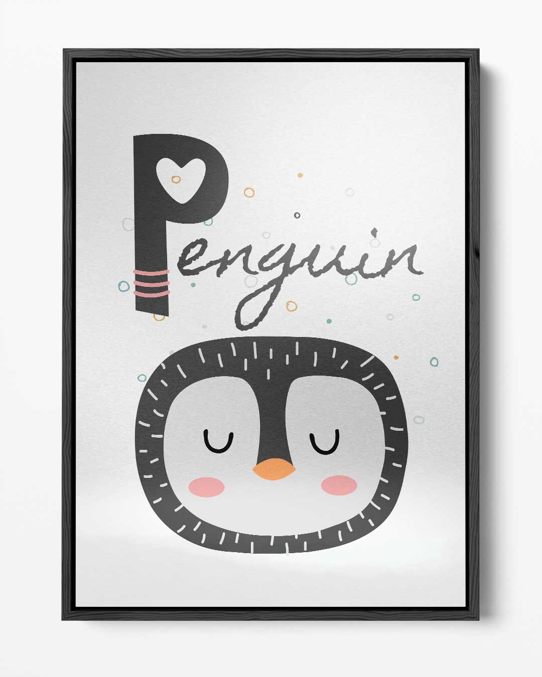 Slapende Pinguïn Illustratie Kunstwerk-canvas-dibond-plexiglas-wanddecoratie-WallArtistic