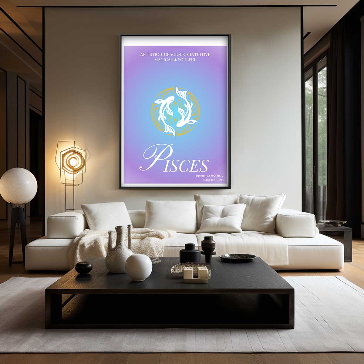 Vissen Sterrenbeeld Kunstwerk Kunstwerk-canvas-dibond-plexiglas-wanddecoratie-WallArtistic