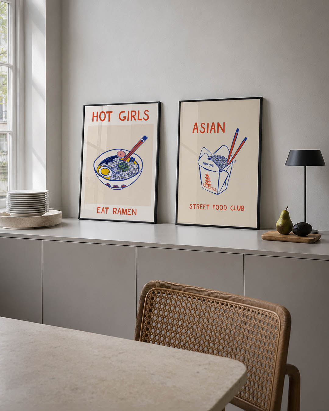 Kleurrijke ramen illustratie Posterset
