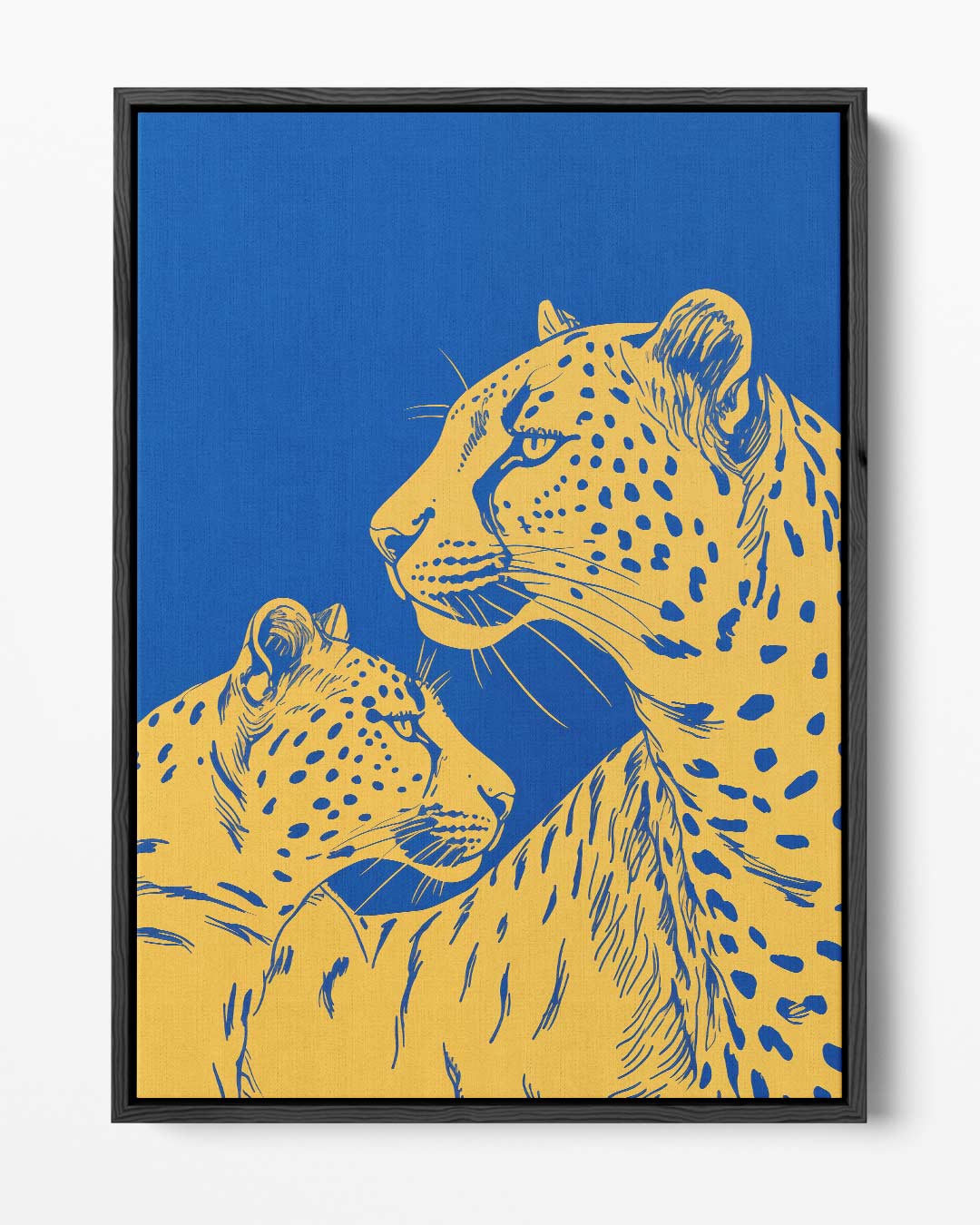 Twee Leoparden in Harmonie Kunstwerk-canvas-dibond-plexiglas-wanddecoratie-WallArtistic