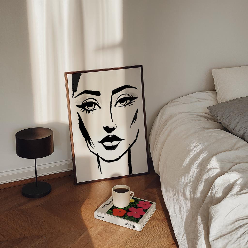 Artistieke Zwart-Wit Vrouwenportret Poster