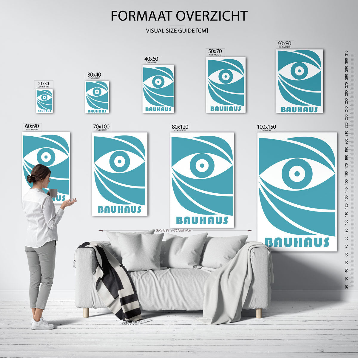 Oogvorm en lijnen Poster
