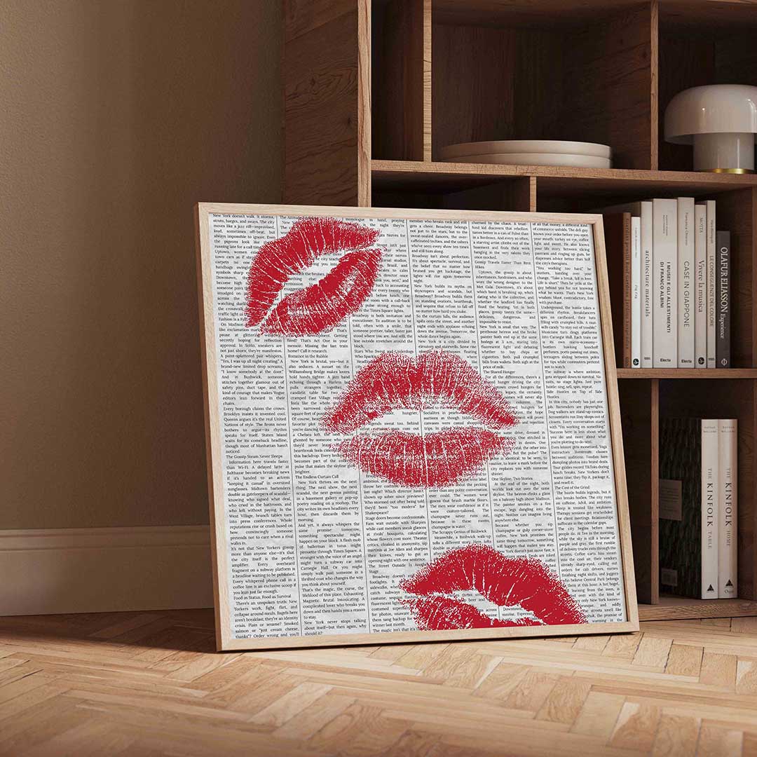 Rode lippen op tekst Poster