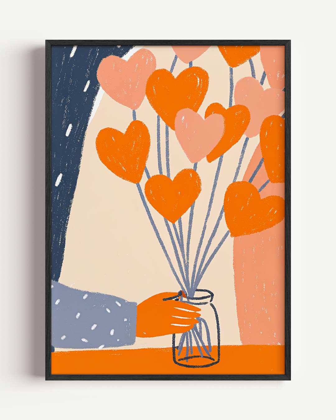 Liefdevolle Hartenbloemen Poster