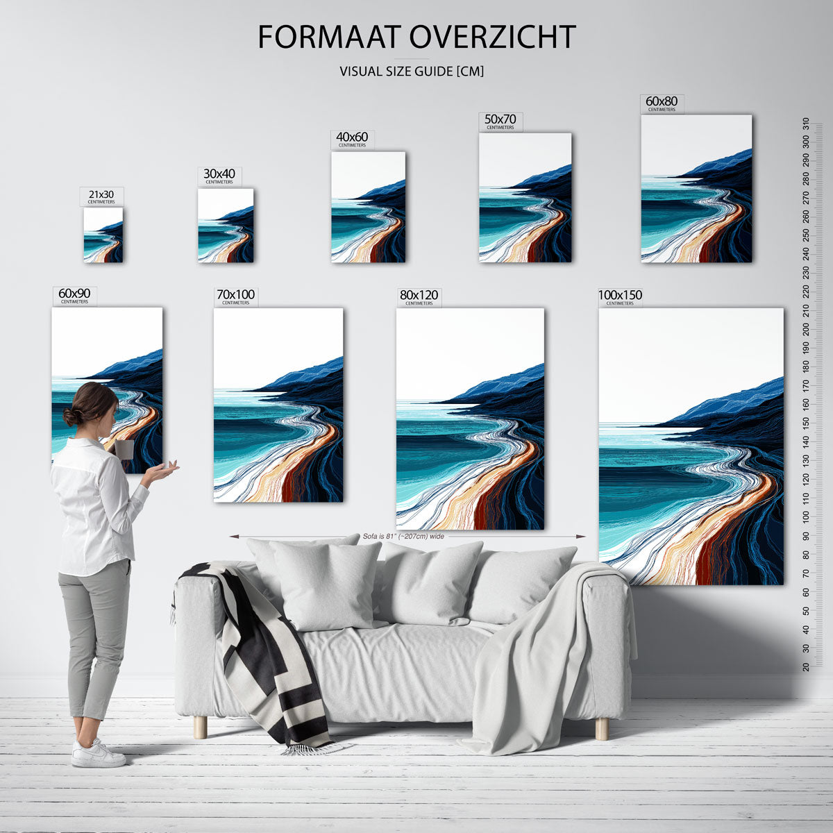 Golvende kustlijn Poster