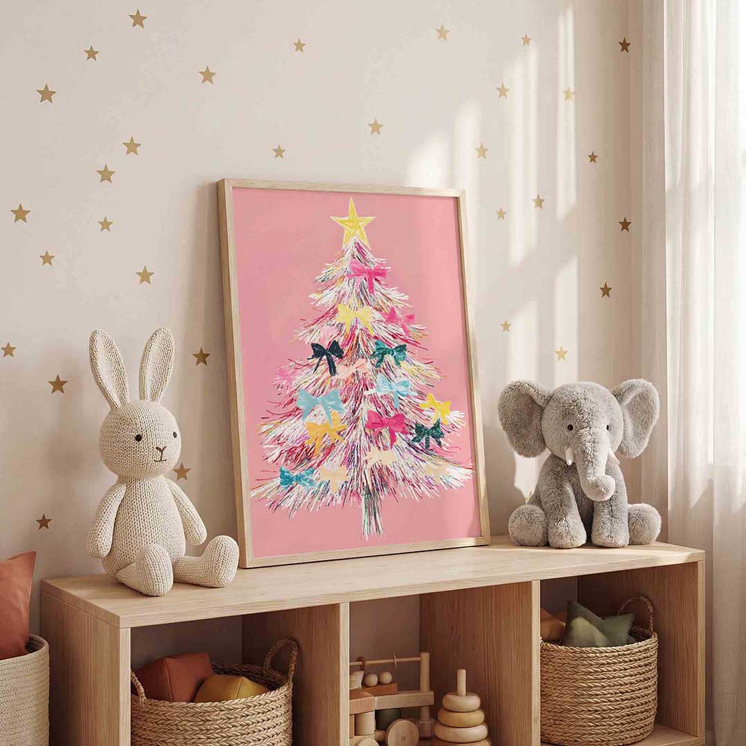 Kerstboom met strikken Poster