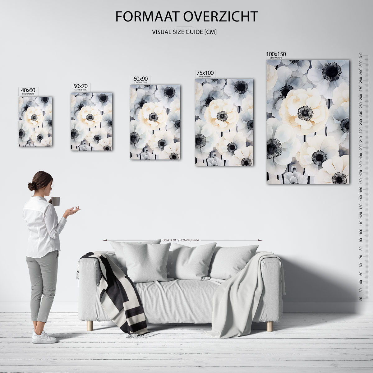 Bloemen in zachte tinten Kunstwerk