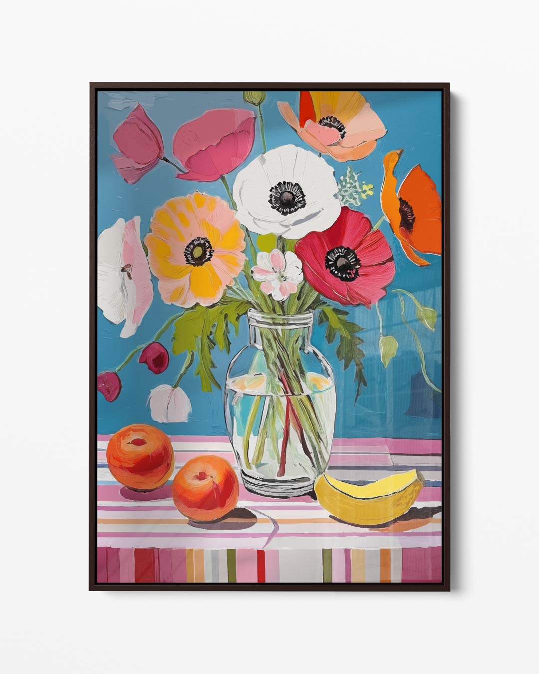Bloemrijke Kleurenpracht in Vaas Kunstwerk-canvas-dibond-plexiglas-wanddecoratie-WallArtistic
