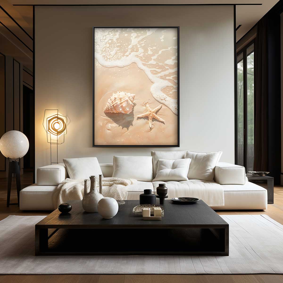 Zeegeheimen in Zacht Bruin Kunstwerk-canvas-dibond-plexiglas-wanddecoratie-WallArtistic