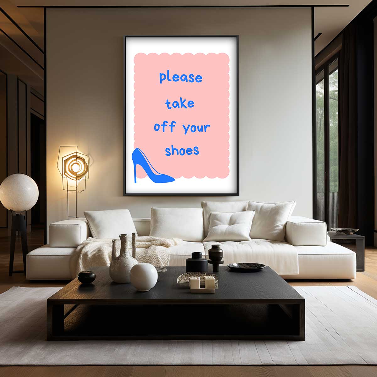 Welkomstbordje met Hoge Hakken Kunstwerk-canvas-dibond-plexiglas-wanddecoratie-WallArtistic