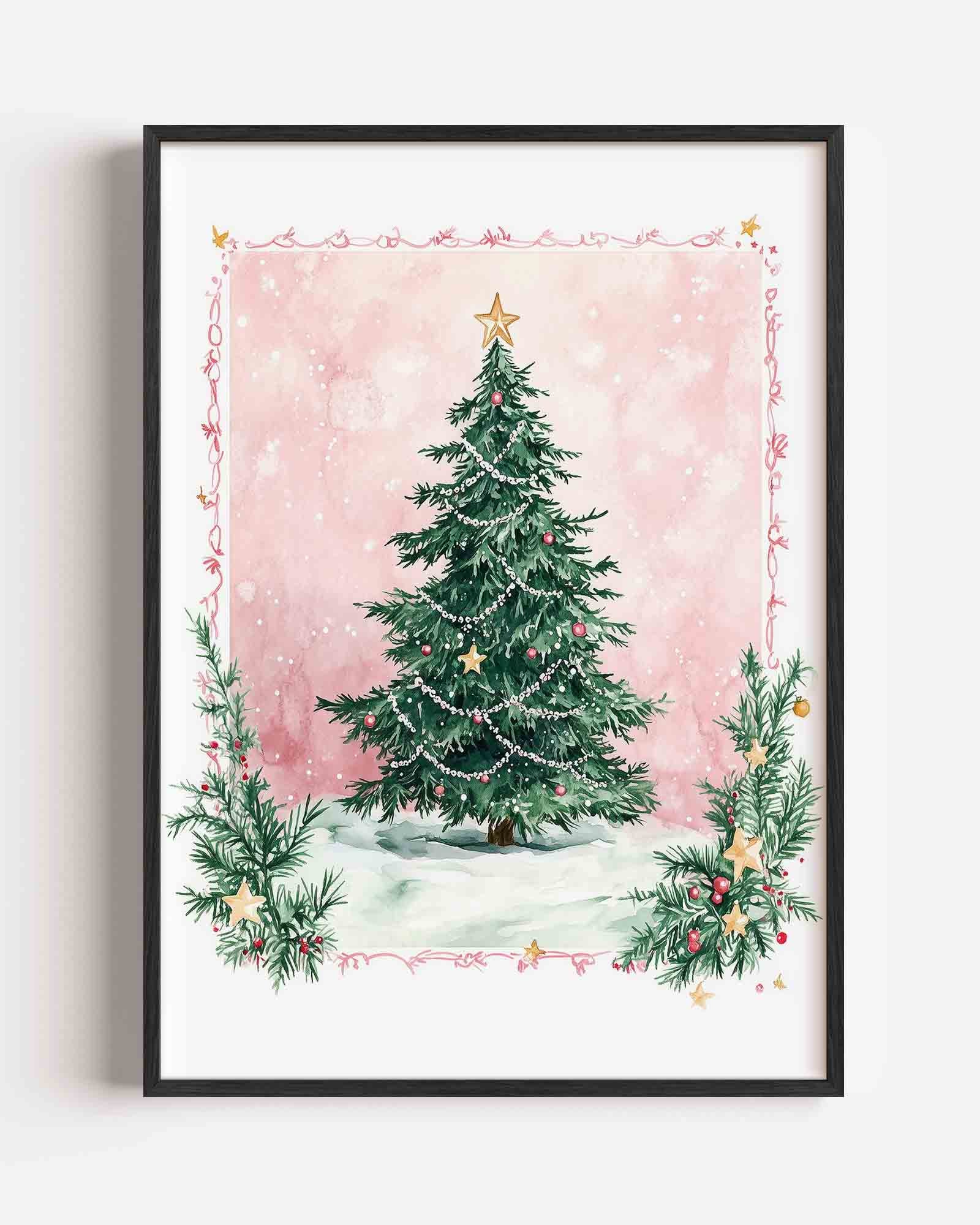 Kerstboom met sterren Poster