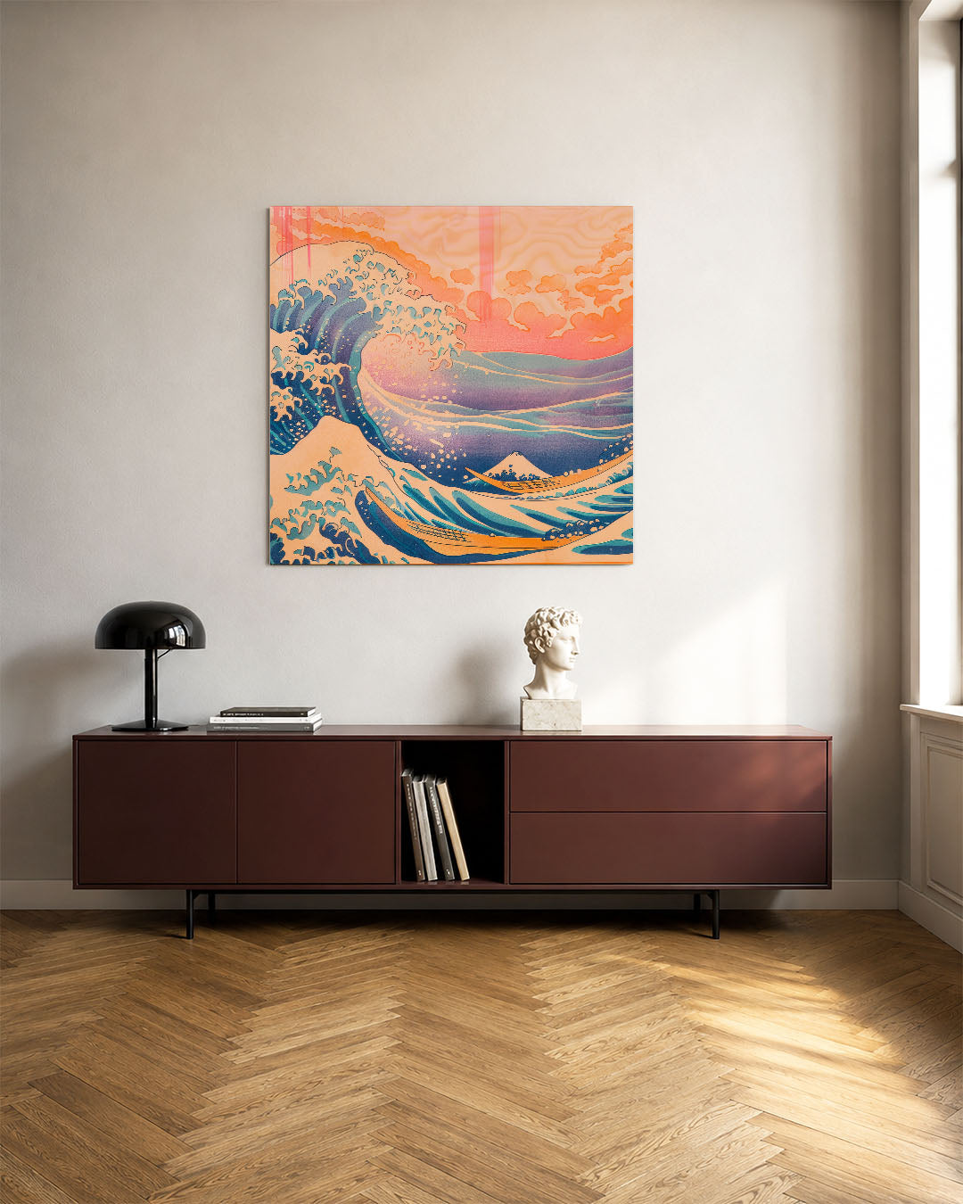 Dynamische golfscène Kunstwerk