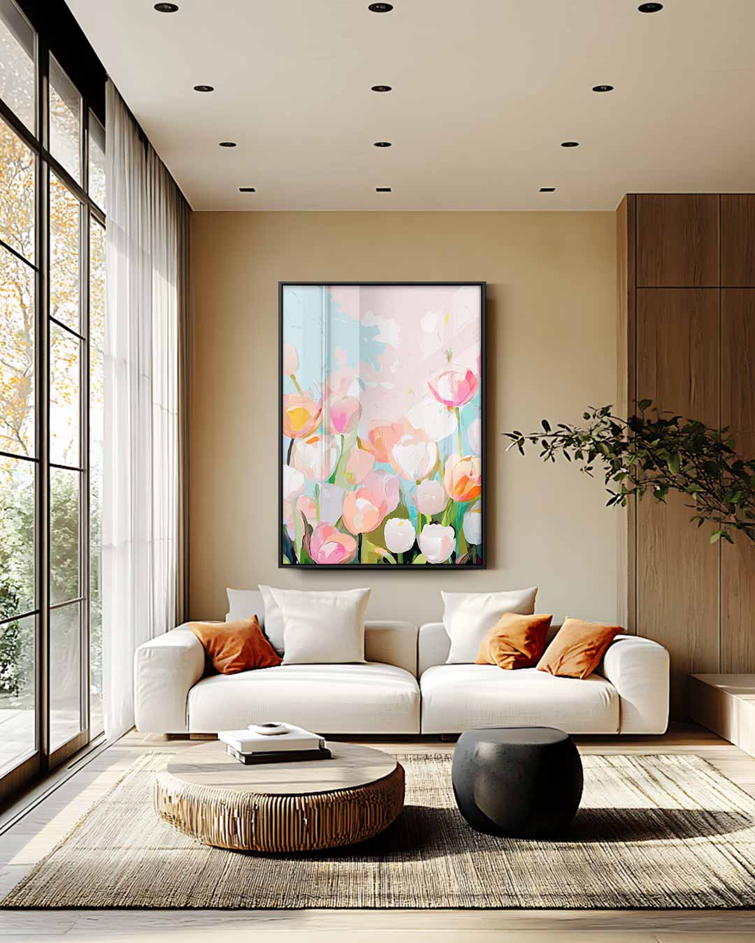 Bloemenpracht in Pasteltinten Kunstwerk-canvas-dibond-plexiglas-wanddecoratie-WallArtistic