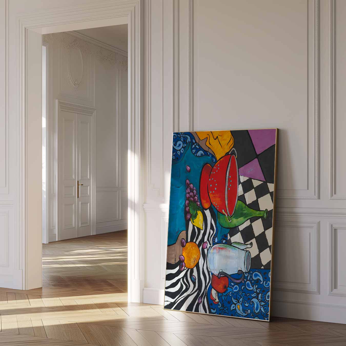 Kleurvolle Abstracte Fruitschaal Poster