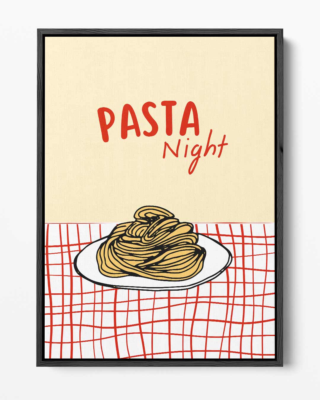 Pasta Night Poster Kunstwerk-canvas-dibond-plexiglas-wanddecoratie-WallArtistic