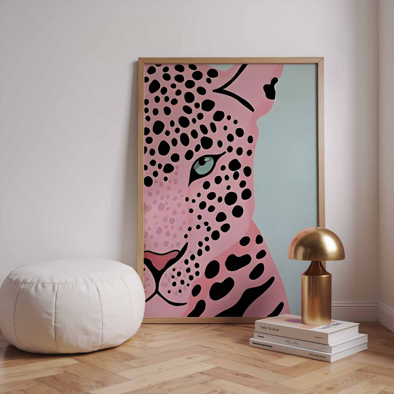 Stijlvolle Roze Luipaard Poster