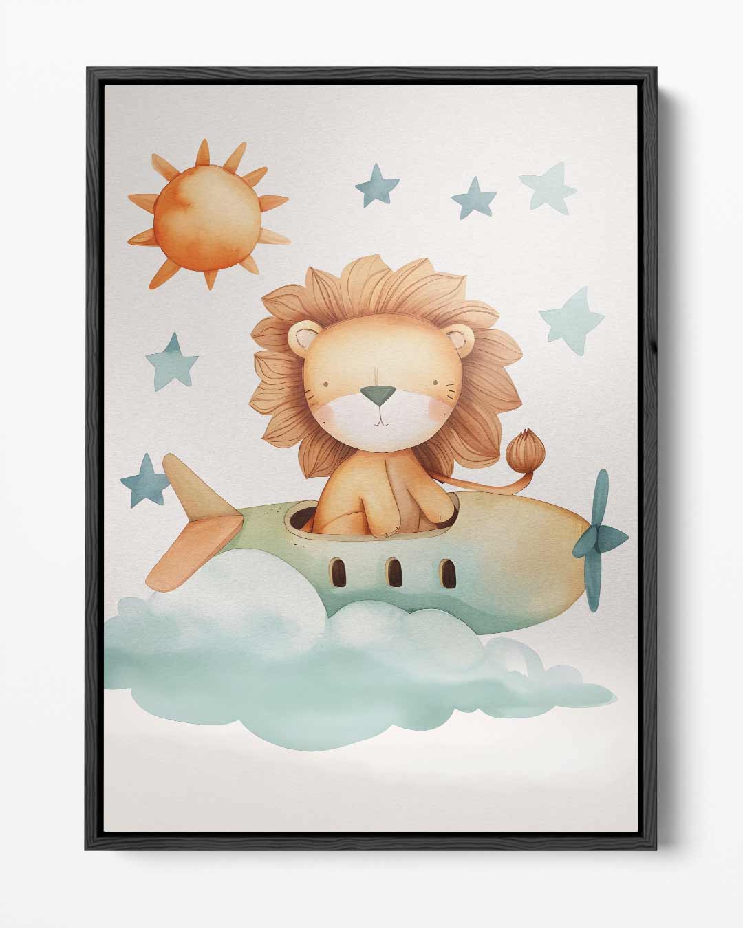Lieve Leeuw in de Wolken Kunstwerk-canvas-dibond-plexiglas-wanddecoratie-WallArtistic