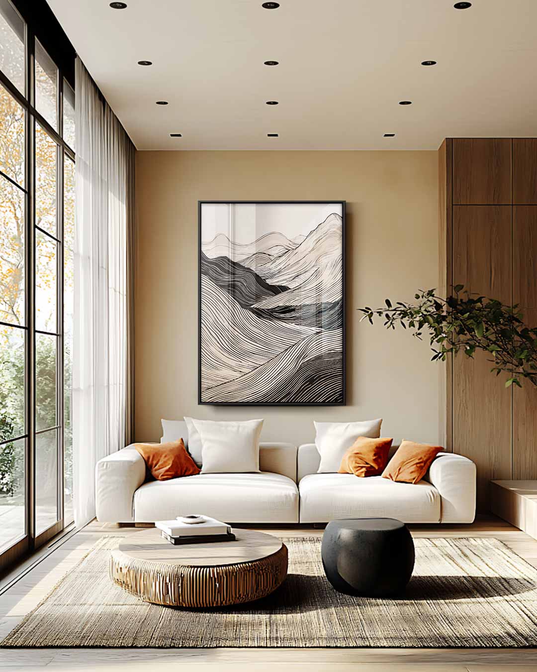 Zachte Lijnen Landschap Kunstwerk-canvas-dibond-plexiglas-wanddecoratie-WallArtistic