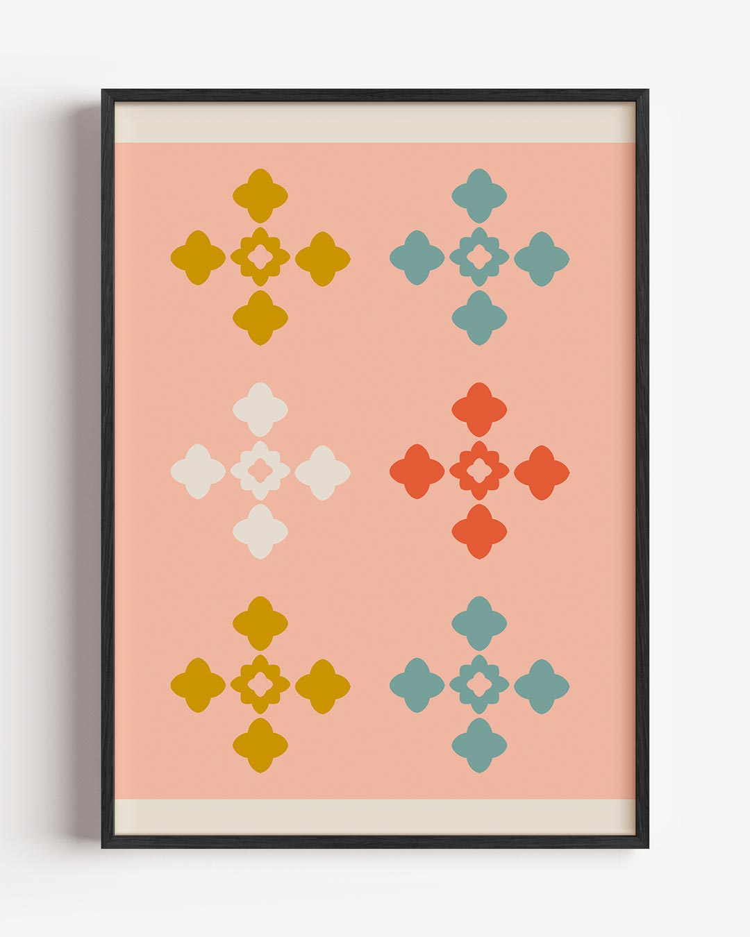 Retro Bloemenpatroon Poster-WallArtistic