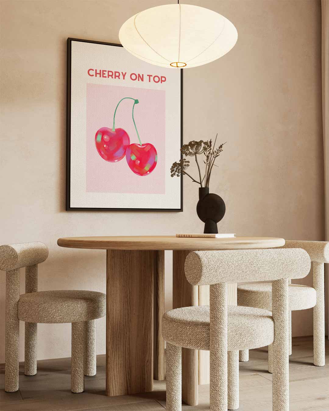 Vrolijke Kersentopper Kunstwerk-canvas-dibond-plexiglas-wanddecoratie-WallArtistic