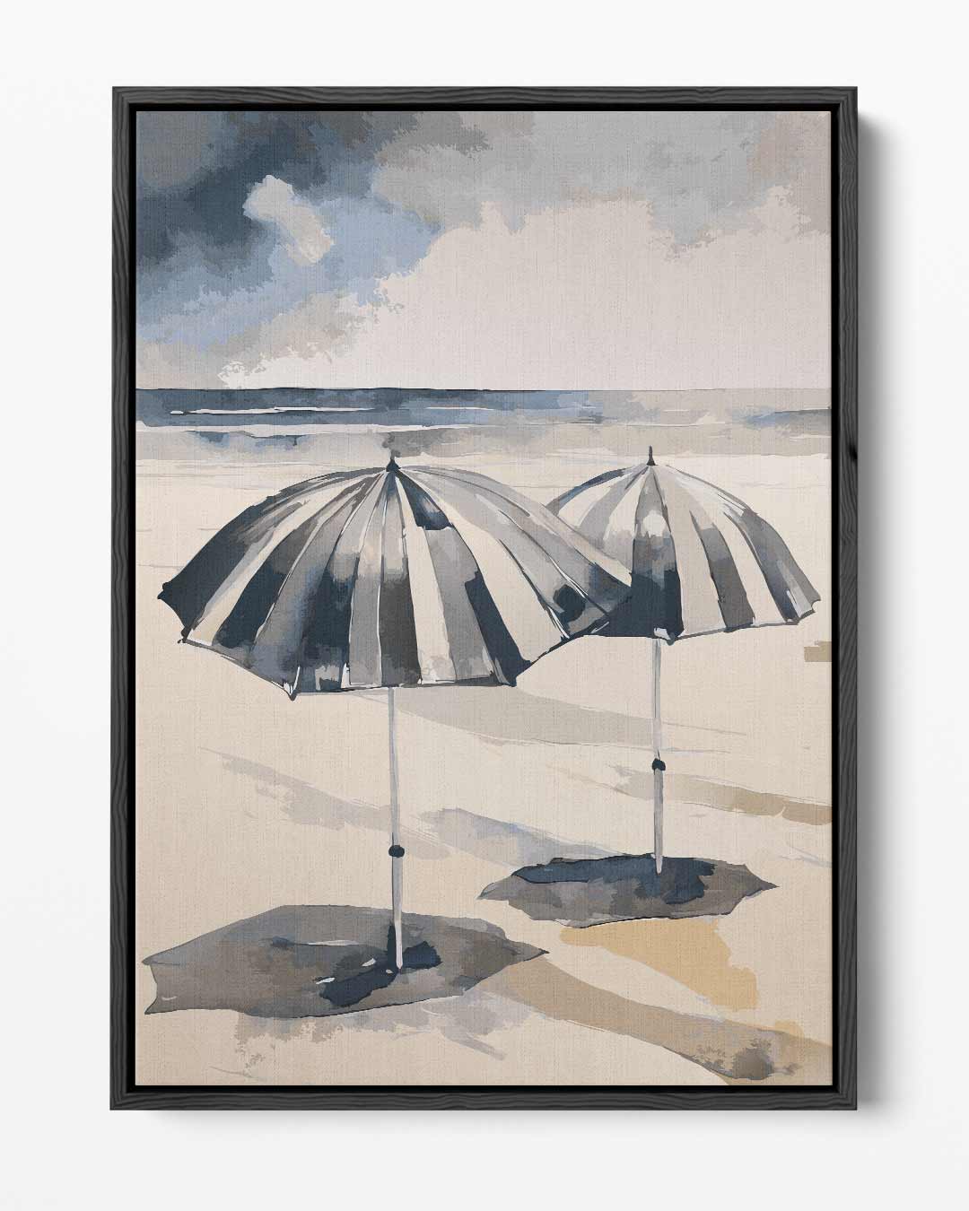 Strandparadijs Met Paraplu's Kunstwerk-canvas-dibond-plexiglas-wanddecoratie-WallArtistic