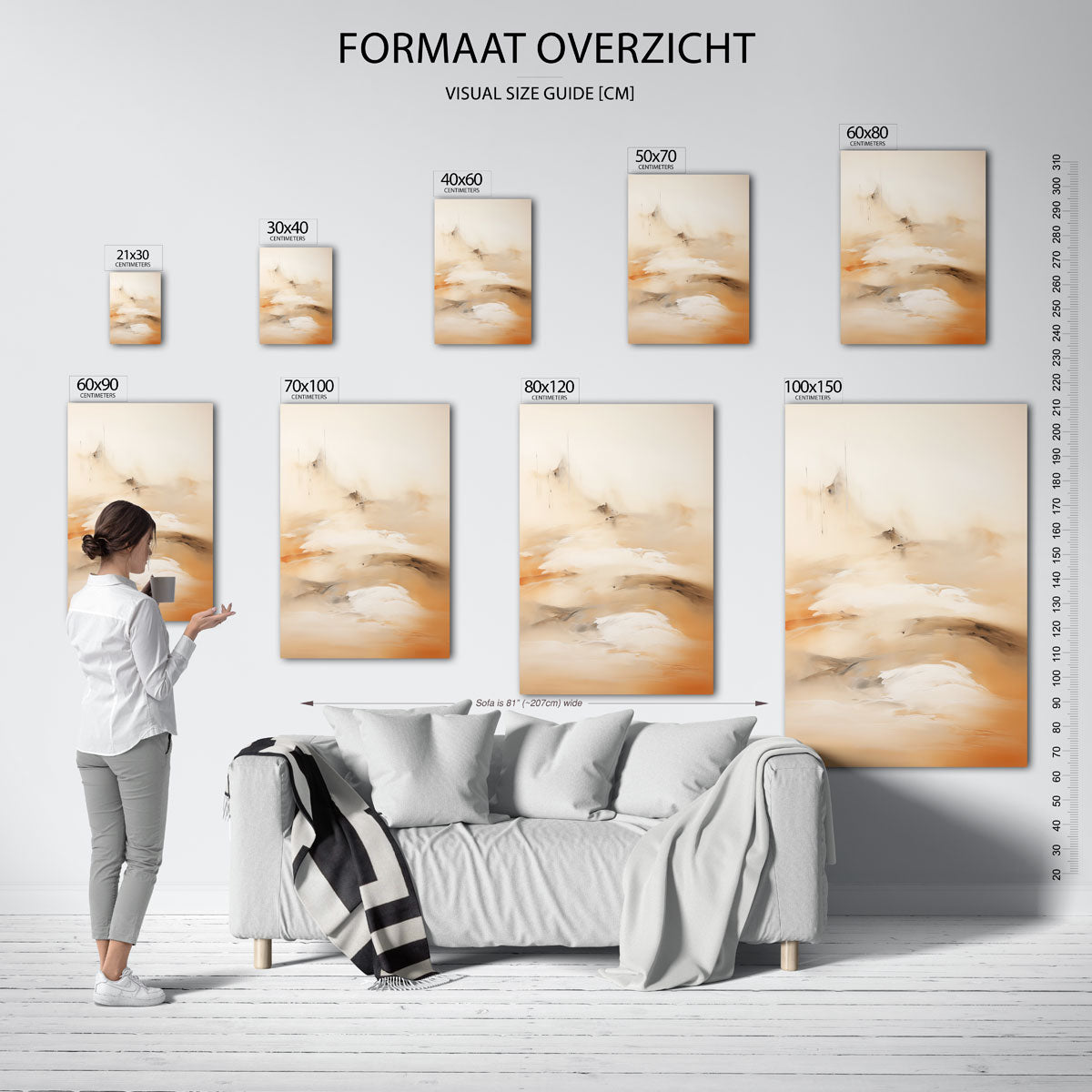 Beige landschap Poster