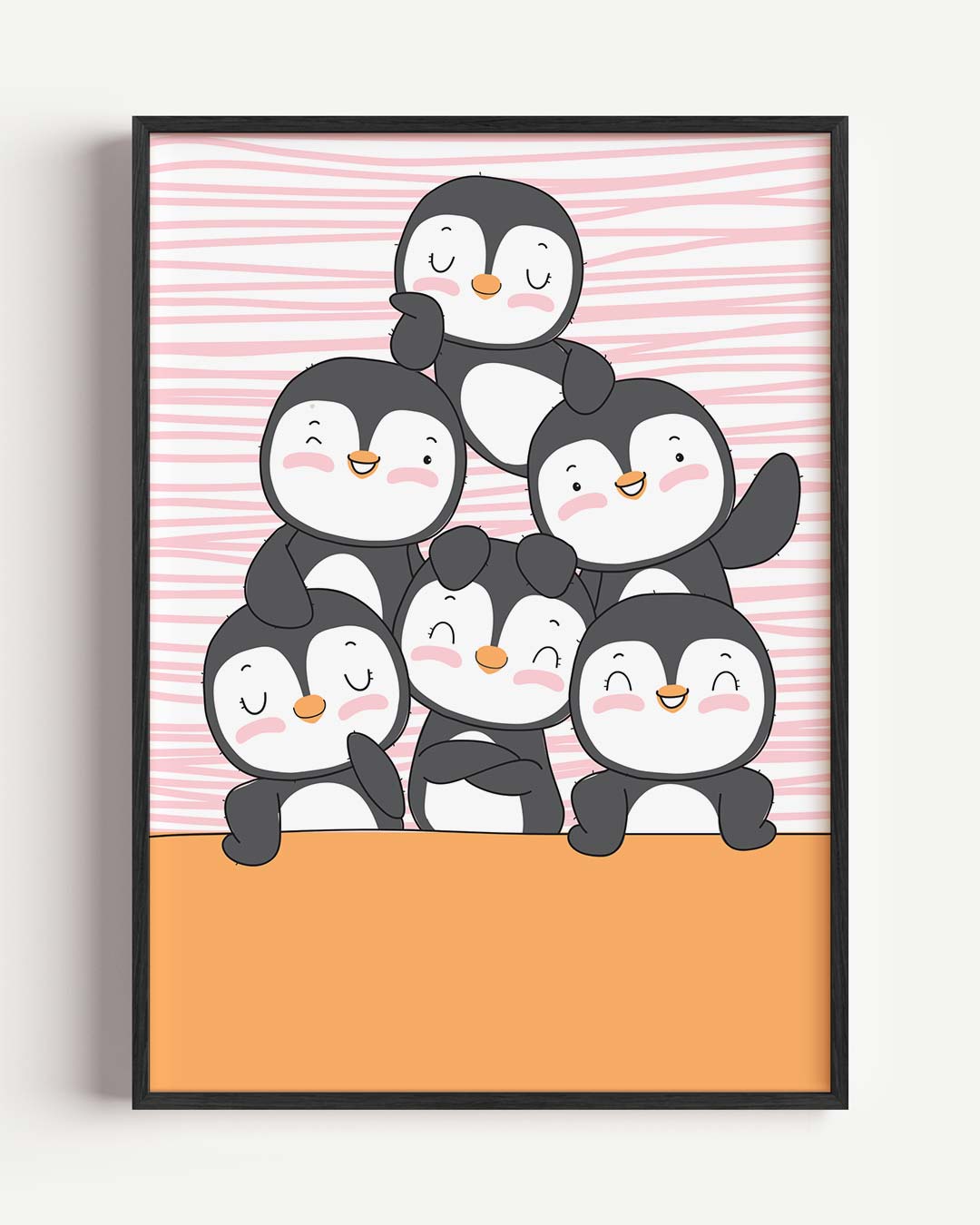 Vrolijke Pinguïn Vriendjes Poster