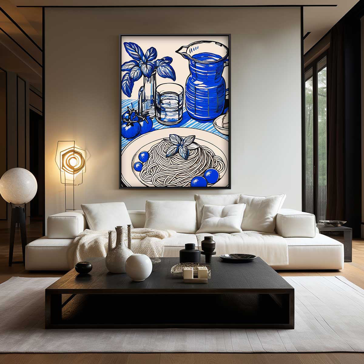 Blauwe Pracht in de Keuken Kunstwerk-canvas-dibond-plexiglas-wanddecoratie-WallArtistic