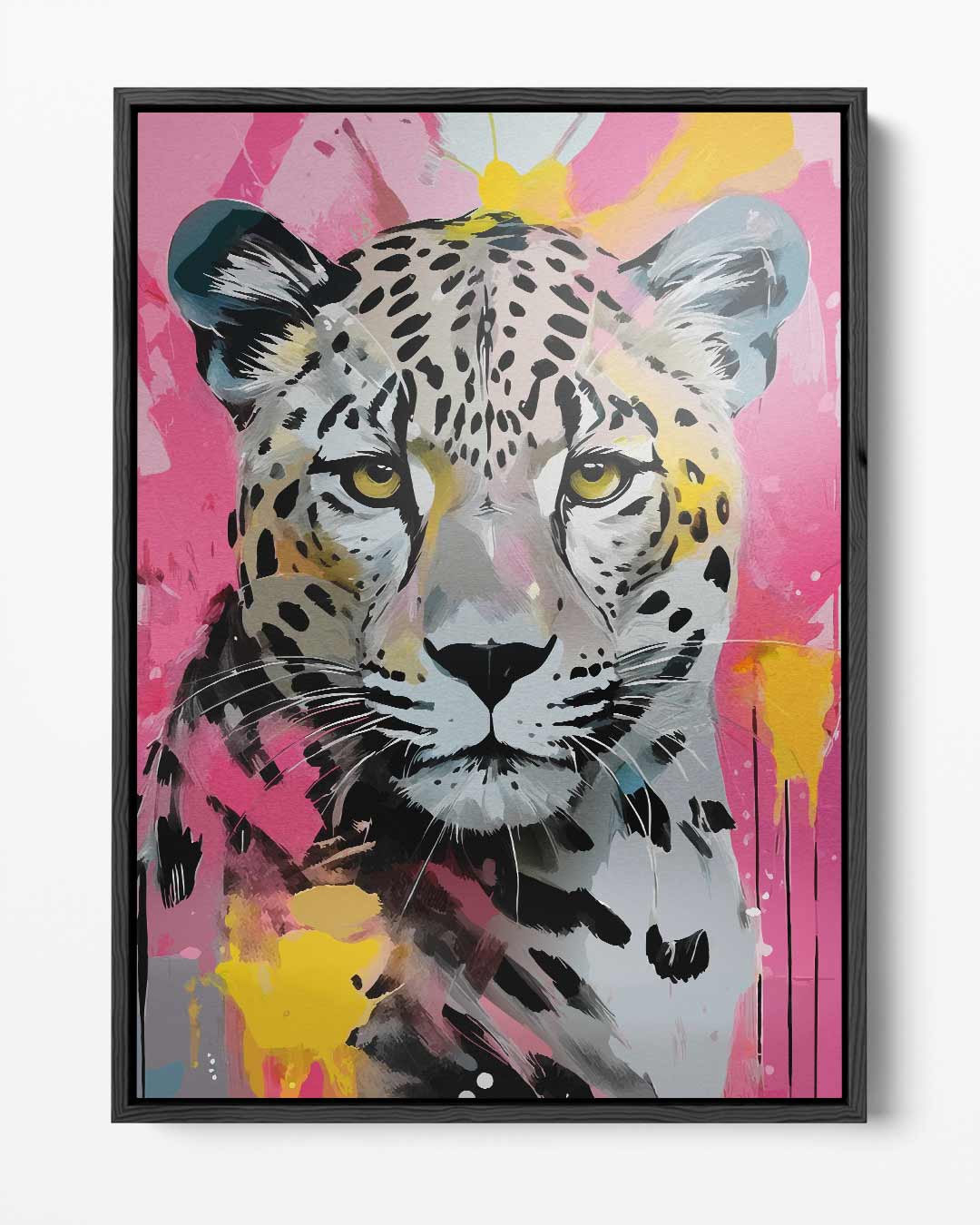 Kleurrijke Luipaardkunst Kunstwerk-canvas-dibond-plexiglas-wanddecoratie-WallArtistic