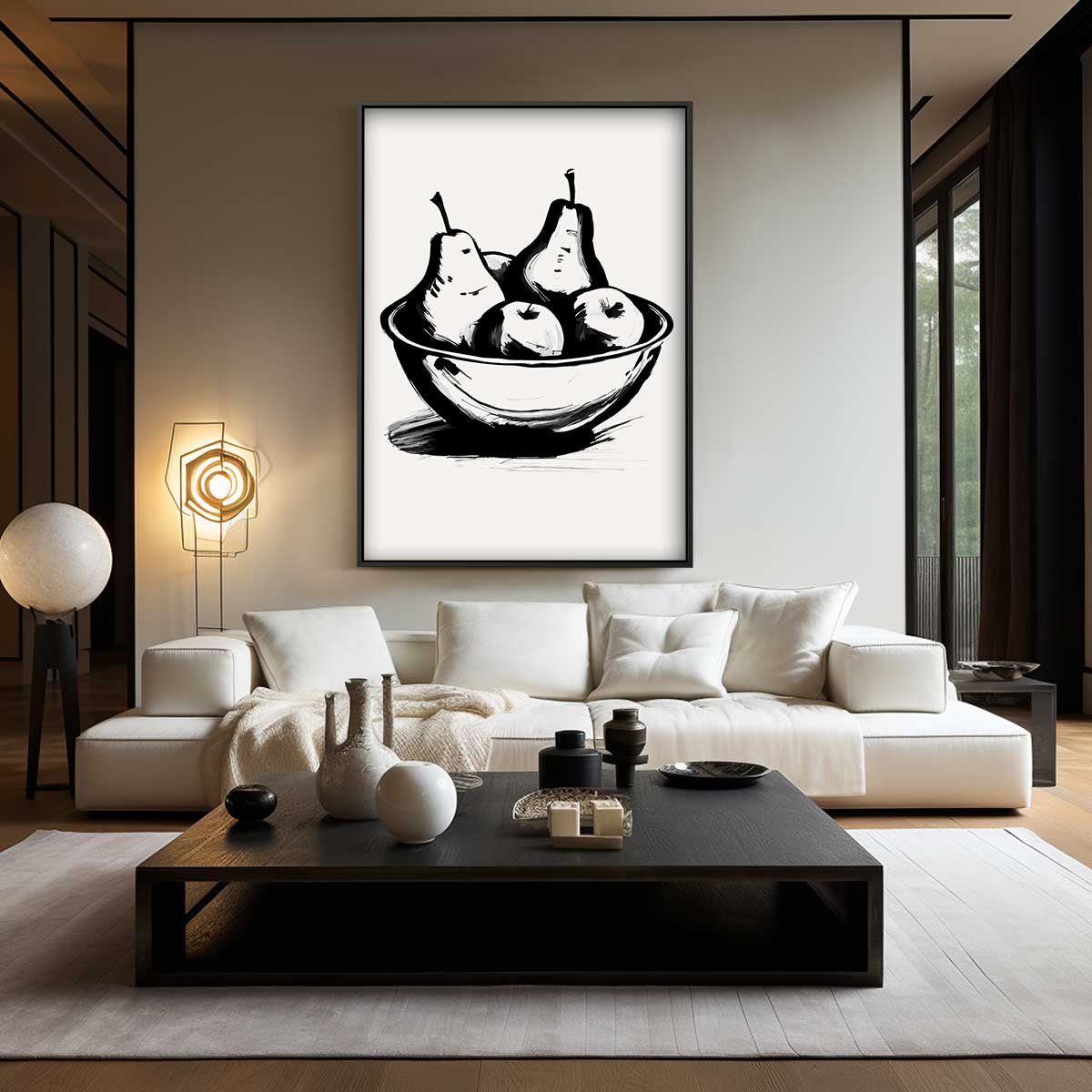 Moderne Fruitstilleven Illustratie Kunstwerk-canvas-dibond-plexiglas-wanddecoratie-WallArtistic