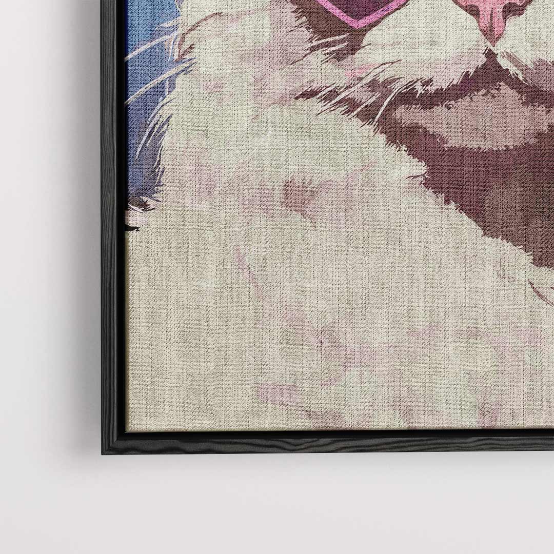 Cool Cat in Heart Sunglasses Kunstwerk-canvas-dibond-plexiglas-wanddecoratie-WallArtistic
