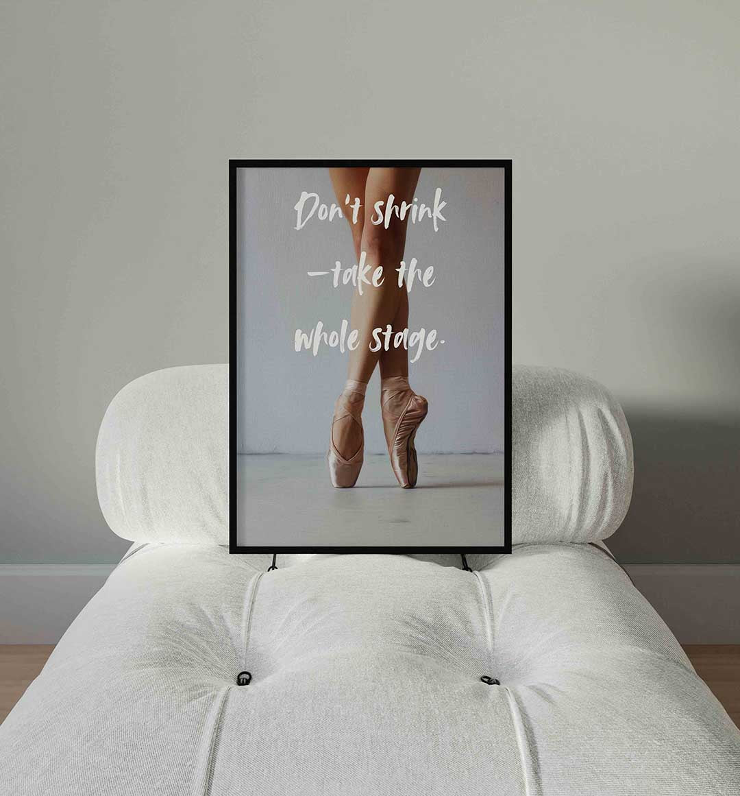 Balletschoenen en tekst Poster