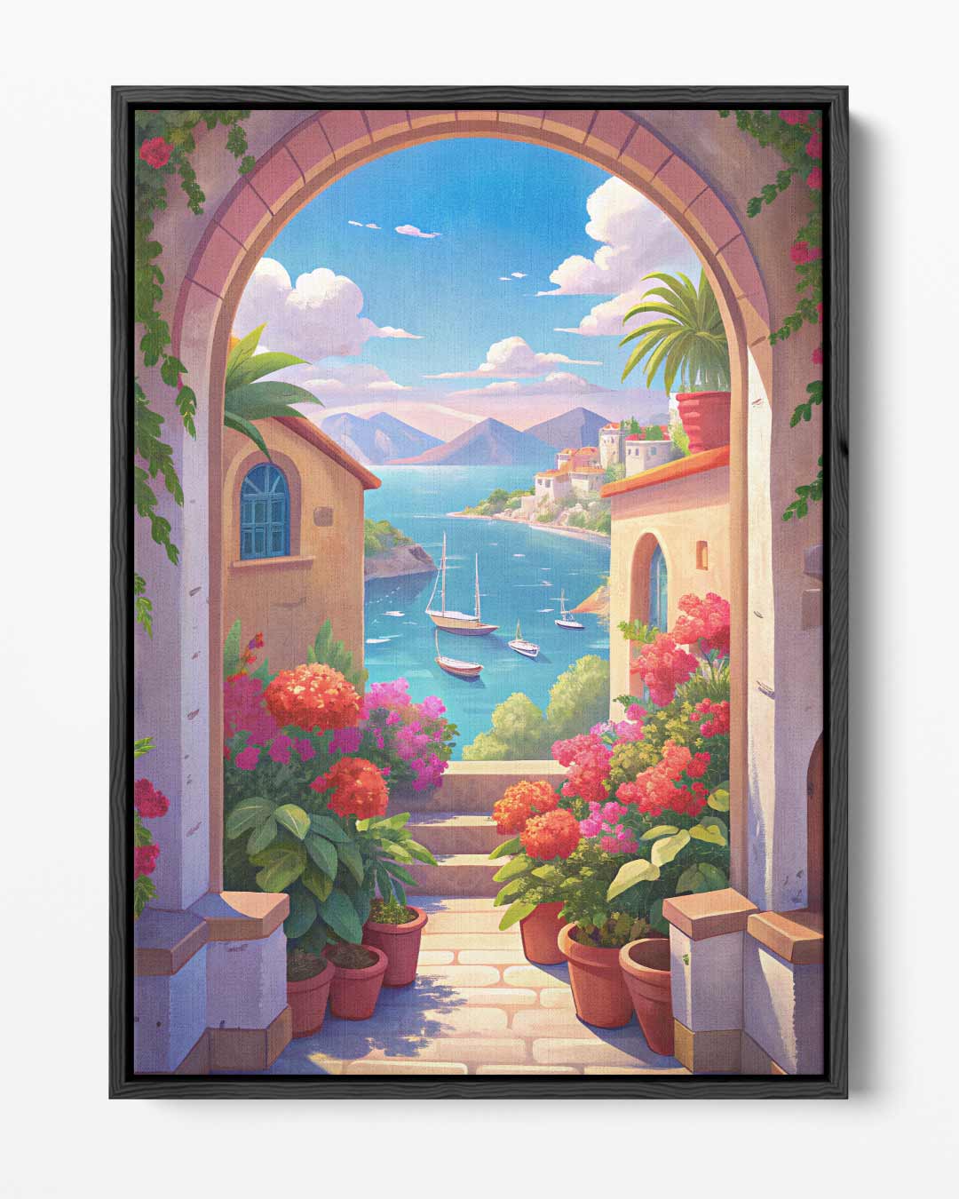 Mediterraans Paradijs Kunstwerk-canvas-dibond-plexiglas-wanddecoratie-WallArtistic