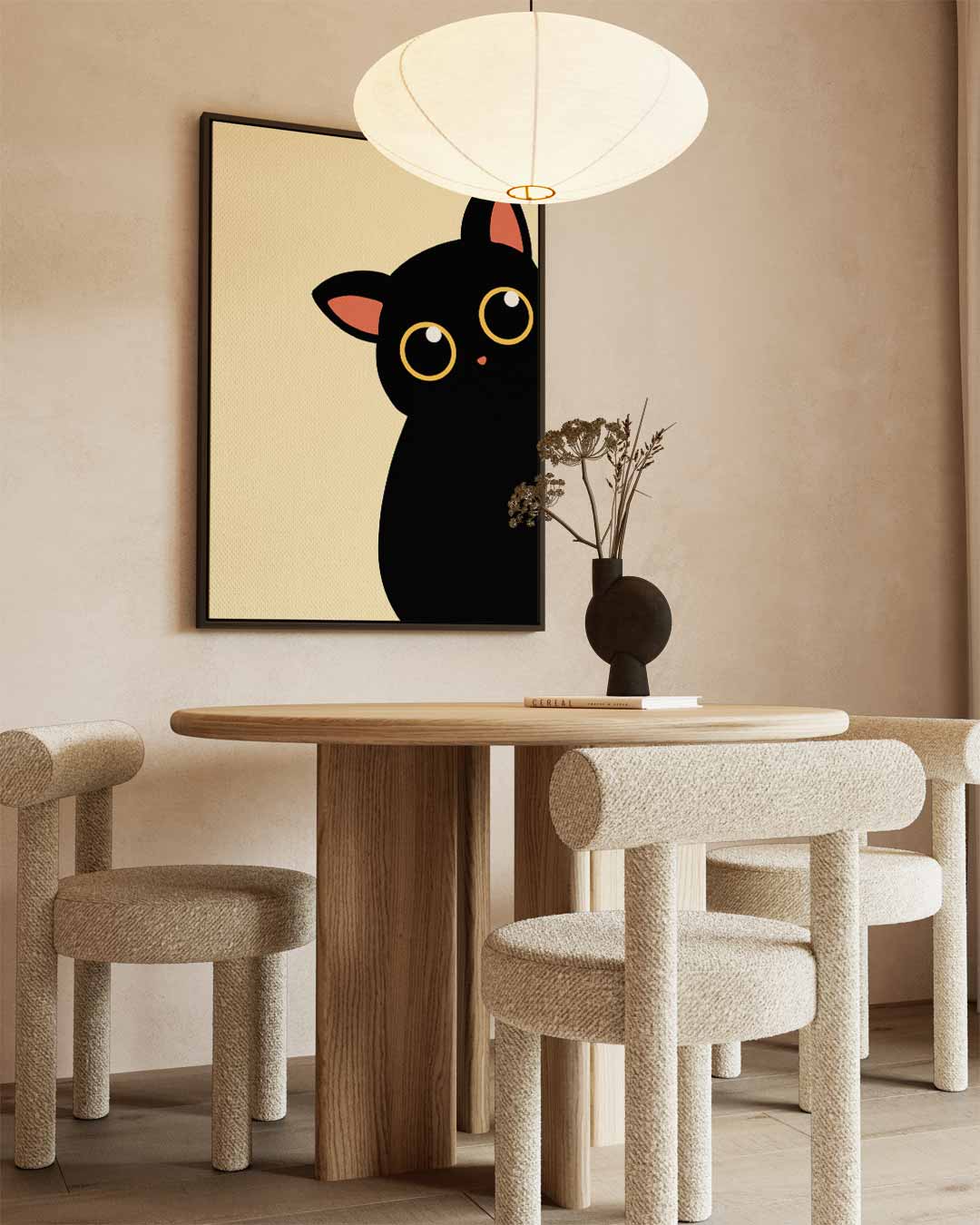 Schattige Kat Poster Kunstwerk-canvas-dibond-plexiglas-wanddecoratie-WallArtistic