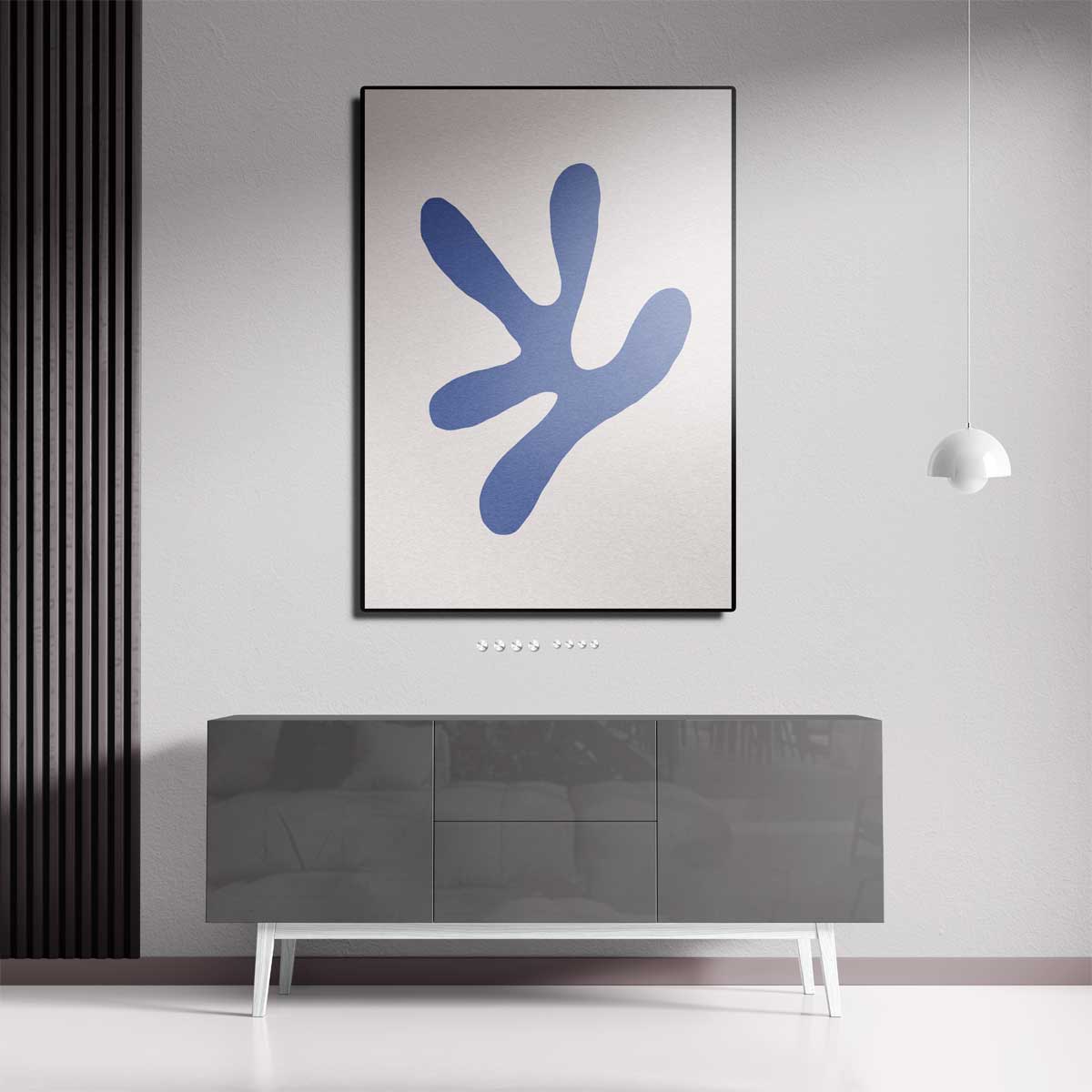 Abstracte Vormen in Blauw Kunstwerk-canvas-dibond-plexiglas-wanddecoratie-WallArtistic