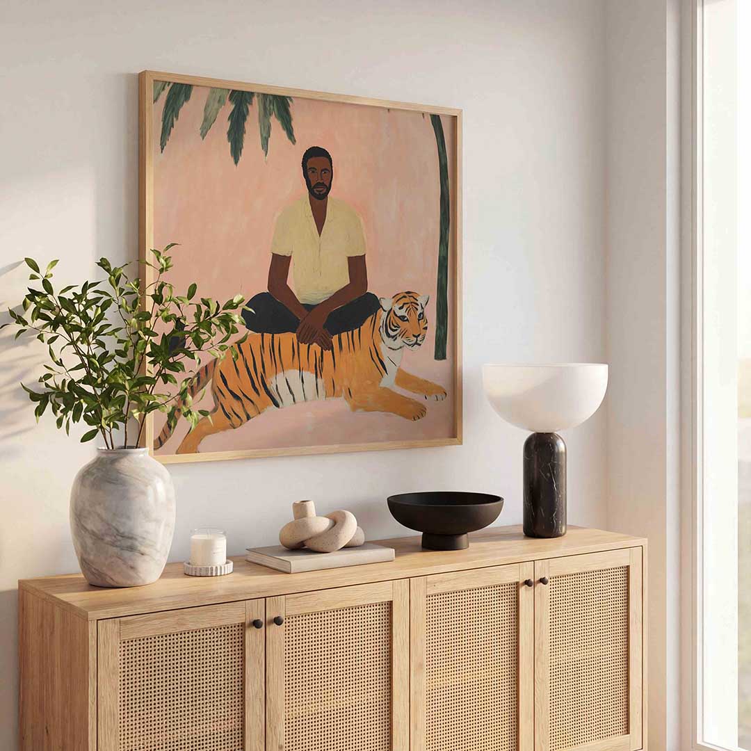 Man met tijger Poster