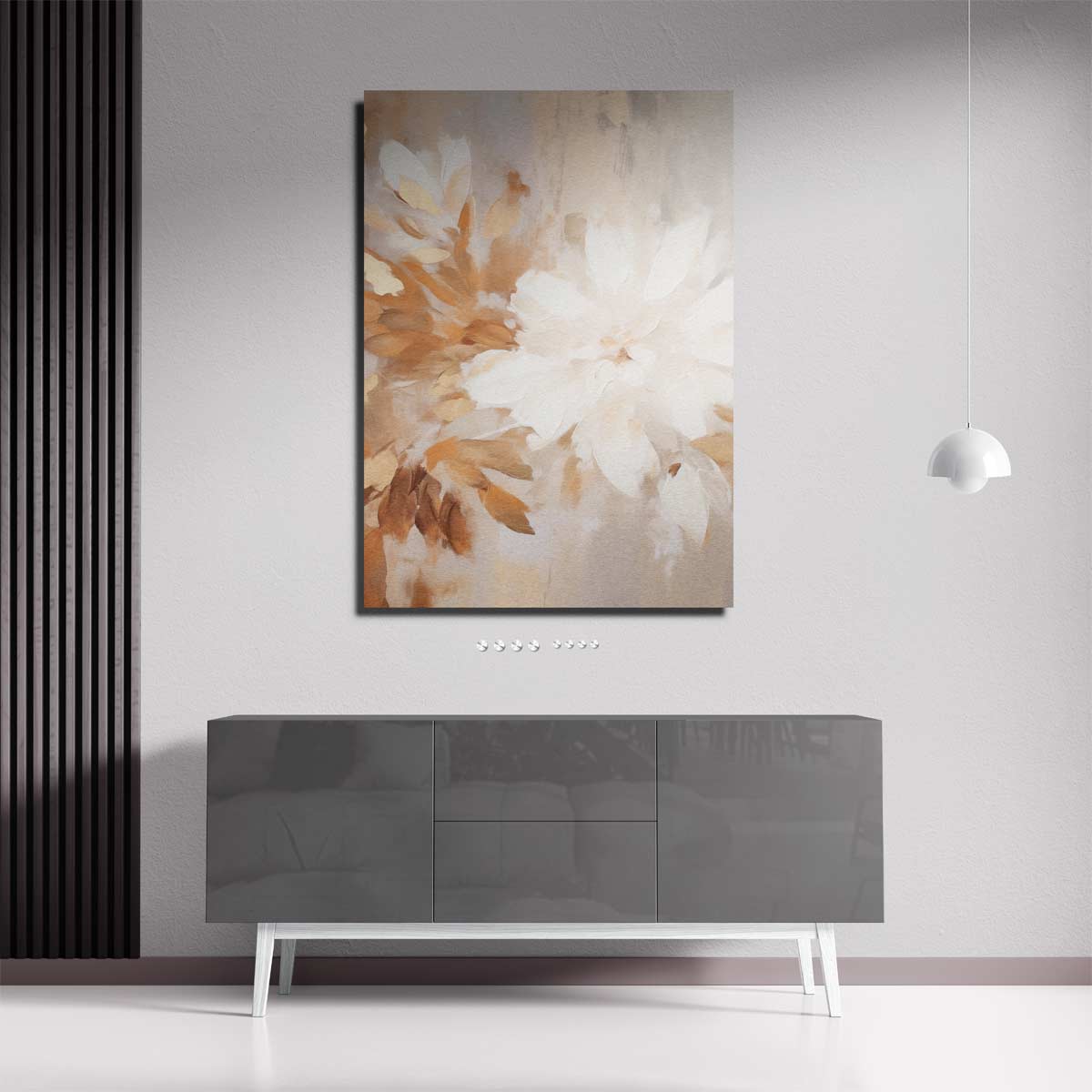 Floraal Gefluister in Neutrale Tinten Kunstwerk-canvas-dibond-plexiglas-wanddecoratie-WallArtistic