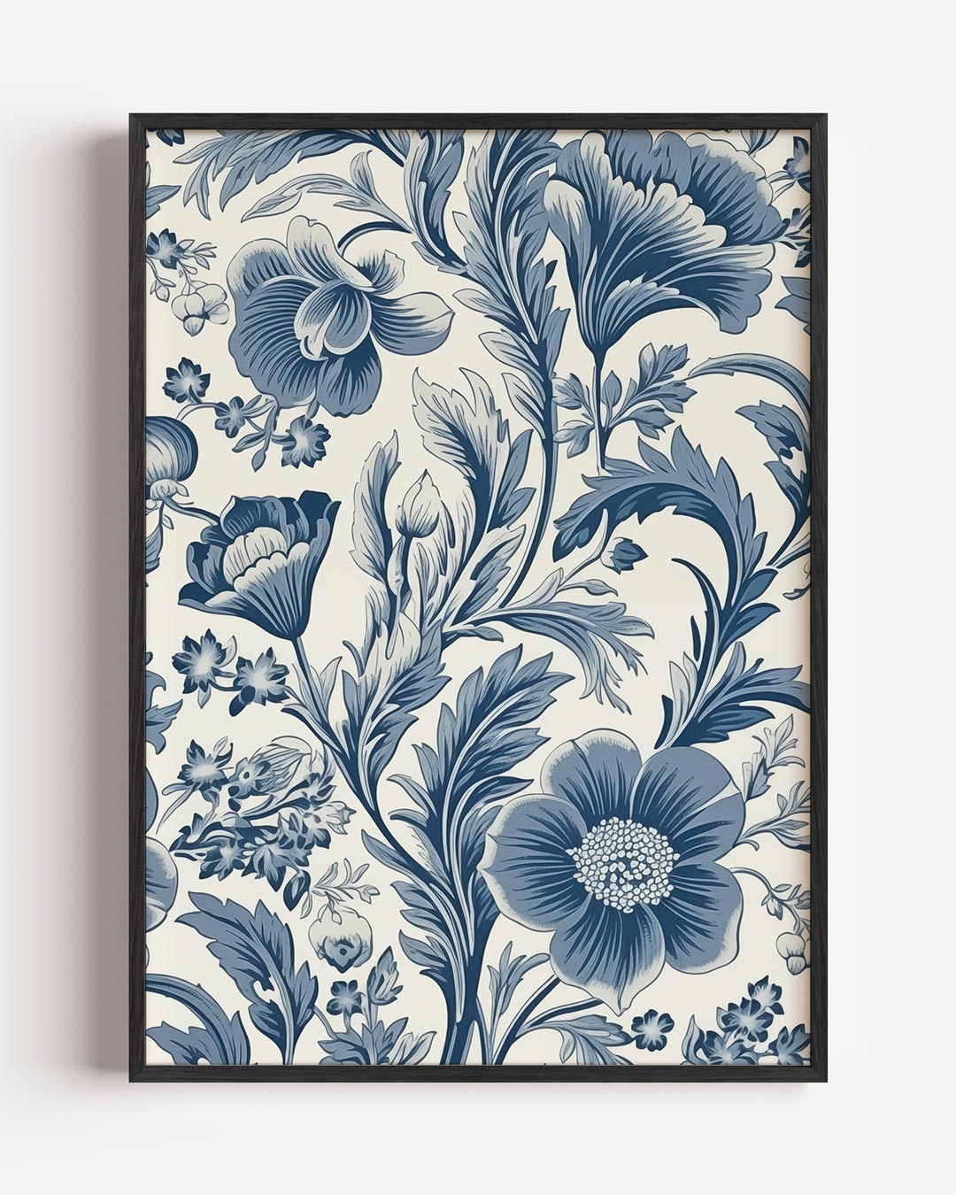 Bloemrijke Elegantie in Blauw Poster-WallArtistic
