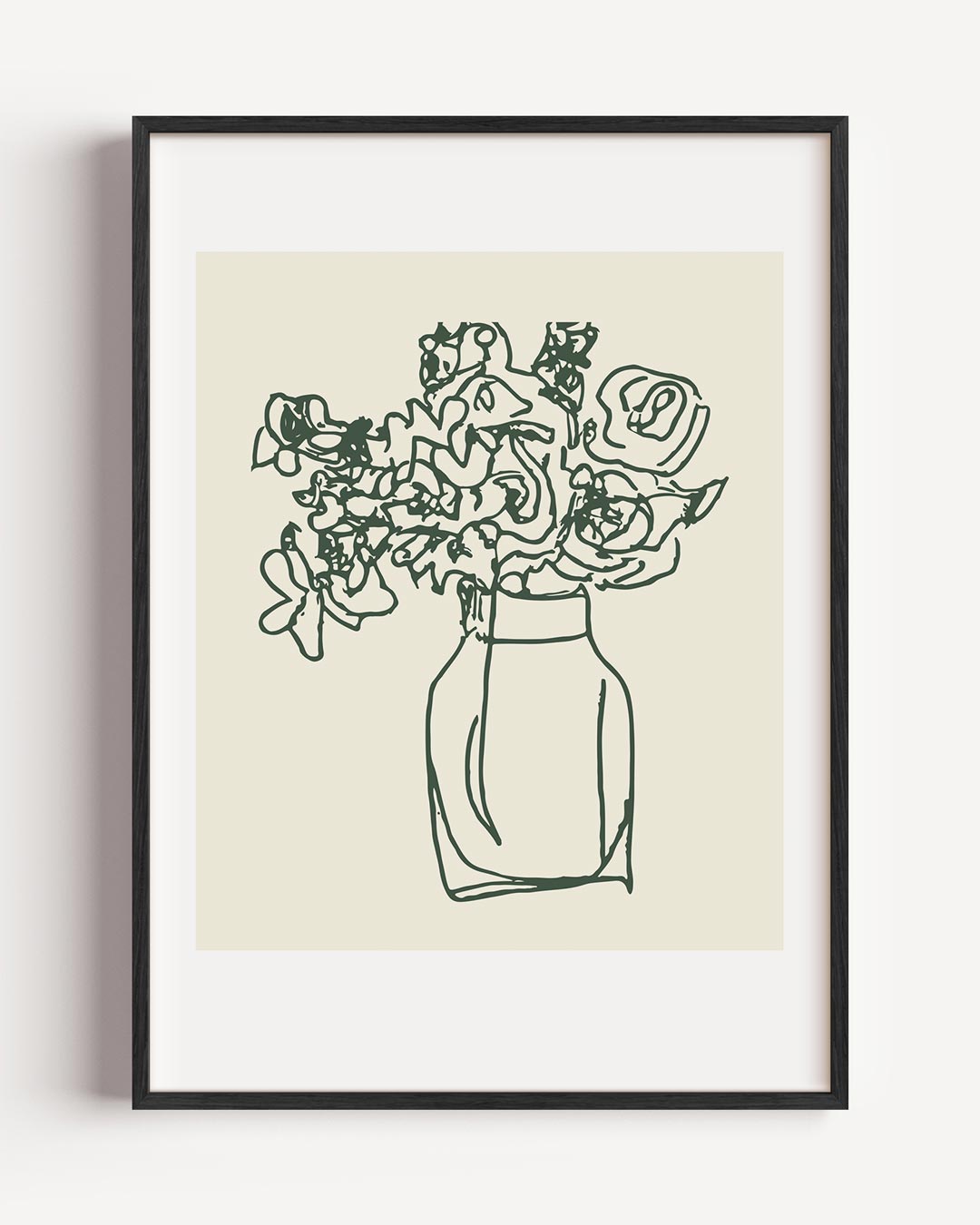 Moderne Bloemenlijntekening Poster-WallArtistic