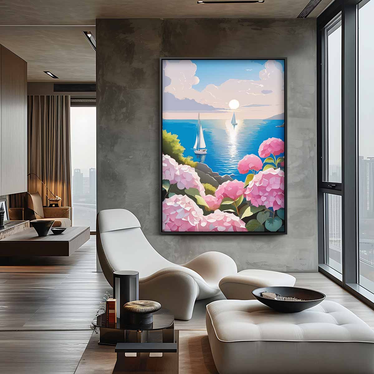 Zomerzeiltocht bij Zonsondergang Kunstwerk-canvas-dibond-plexiglas-wanddecoratie-WallArtistic