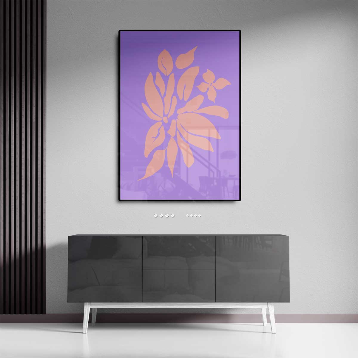 Bloemenpracht op Paars Kunstwerk-canvas-dibond-plexiglas-wanddecoratie-WallArtistic