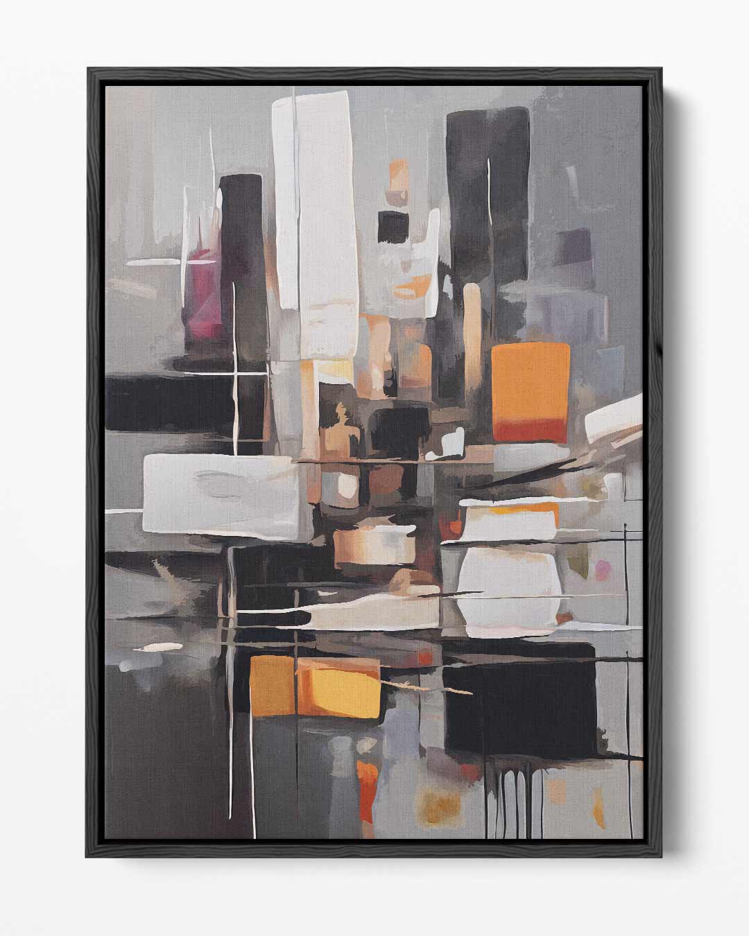 Abstract Stadsleven Schilderij Kunstwerk-canvas-dibond-plexiglas-wanddecoratie-WallArtistic