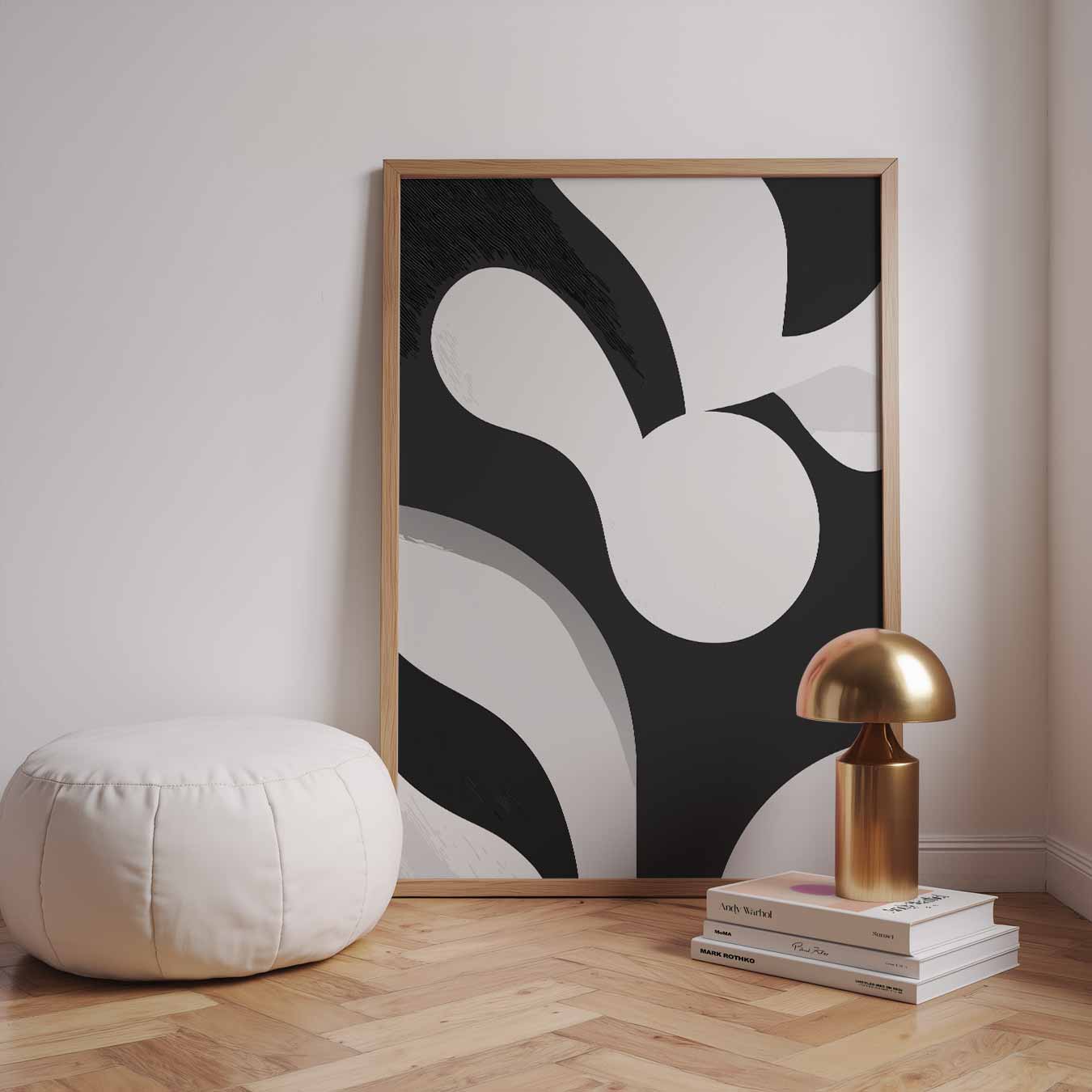Moderne Zwart-Wit Abstracte Poster