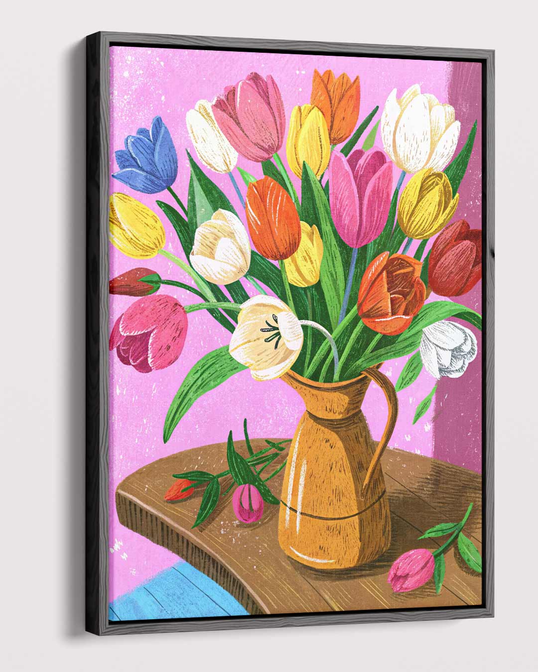 Bloeiende Boeket Illustratie Kunstwerk-canvas-dibond-plexiglas-wanddecoratie-WallArtistic