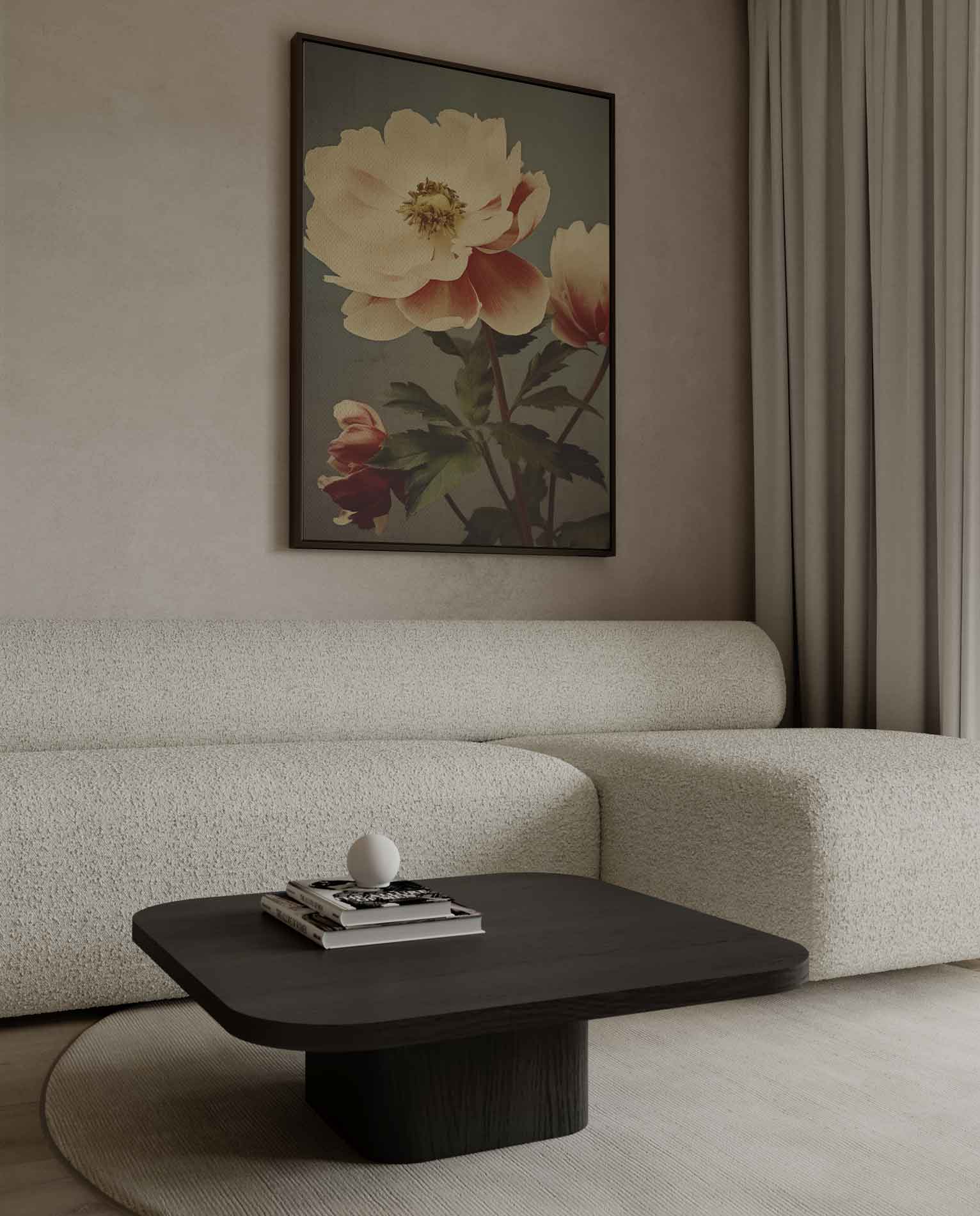 Tijdloze Pioenroos Elegantie Kunstwerk-canvas-dibond-plexiglas-wanddecoratie-WallArtistic