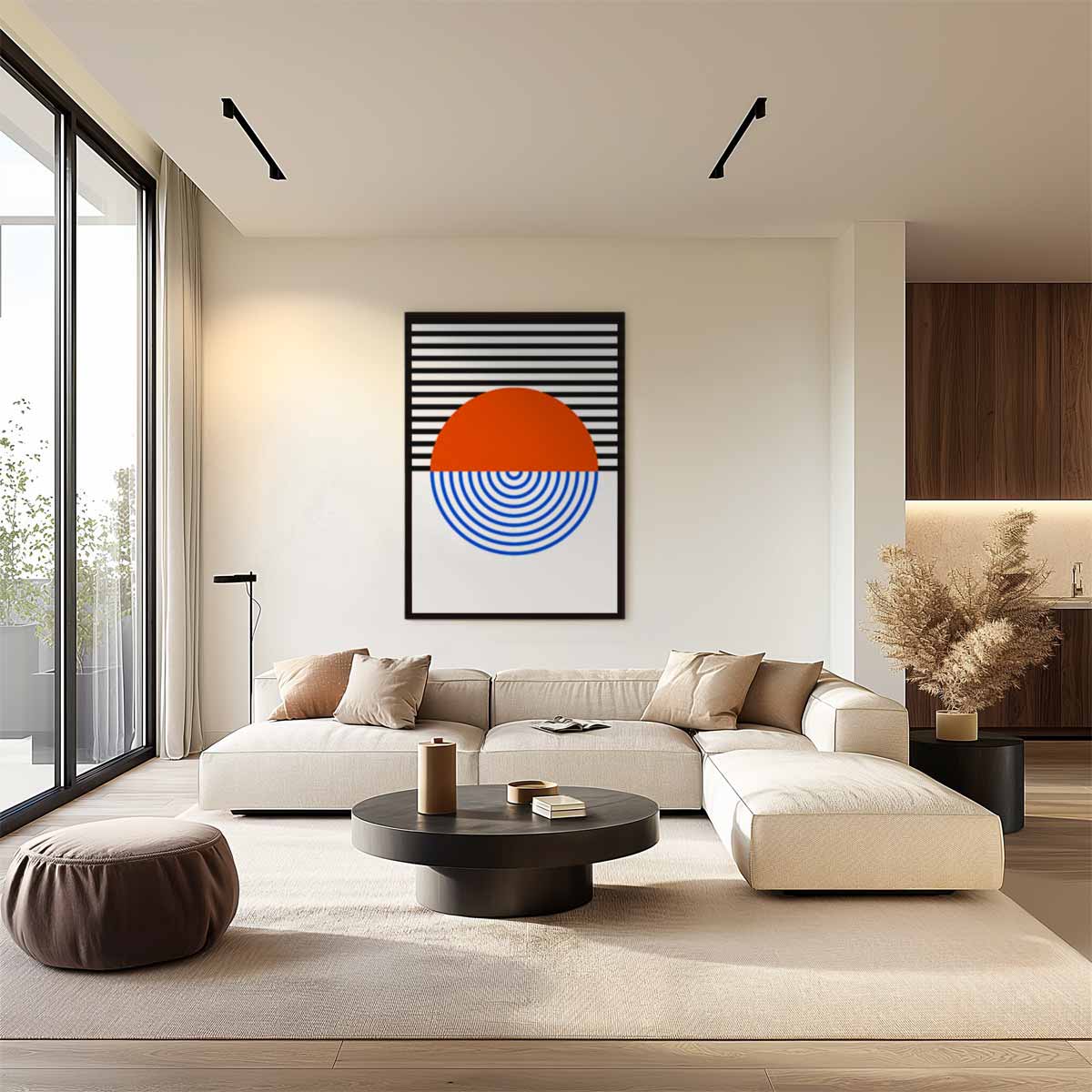 Kleurrijke Geometrische Harmonie Kunstwerk-canvas-dibond-plexiglas-wanddecoratie-WallArtistic
