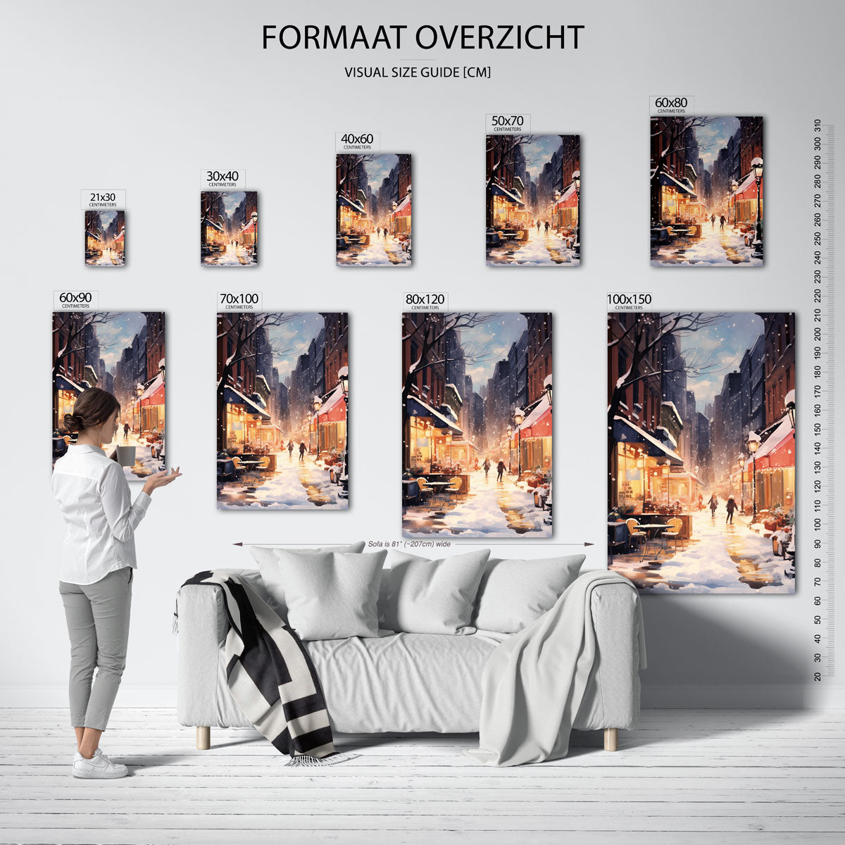 Winterse straat Poster