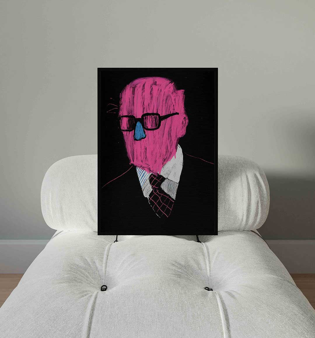 Abstracte figuur met bril Poster